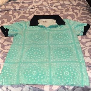 Teal Paisley Polo